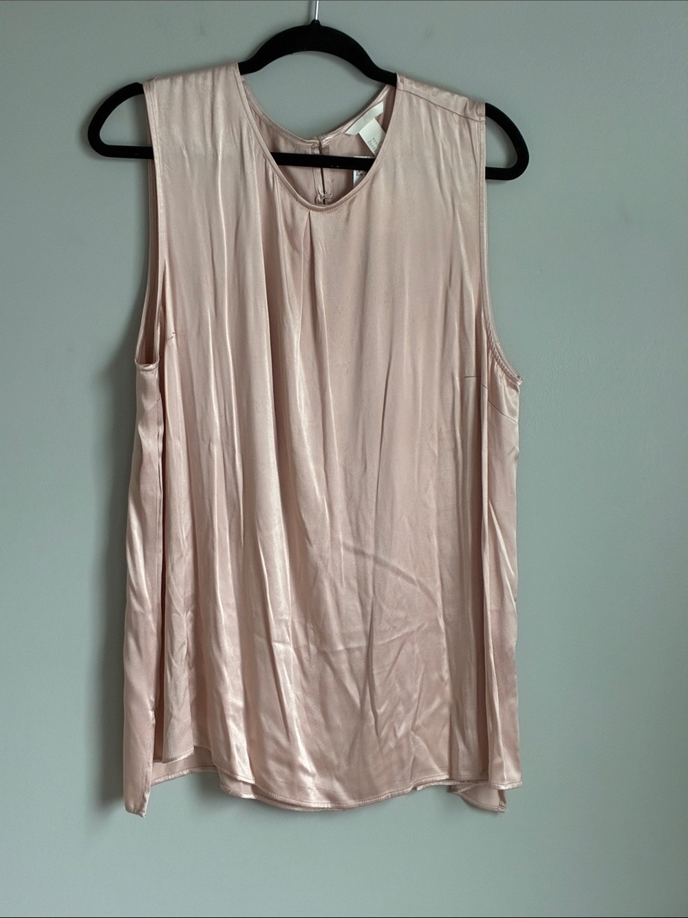 H&M Blush Satin Sleeveless Shell Top